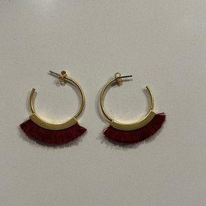 Madewell Red Ruffle Earrings